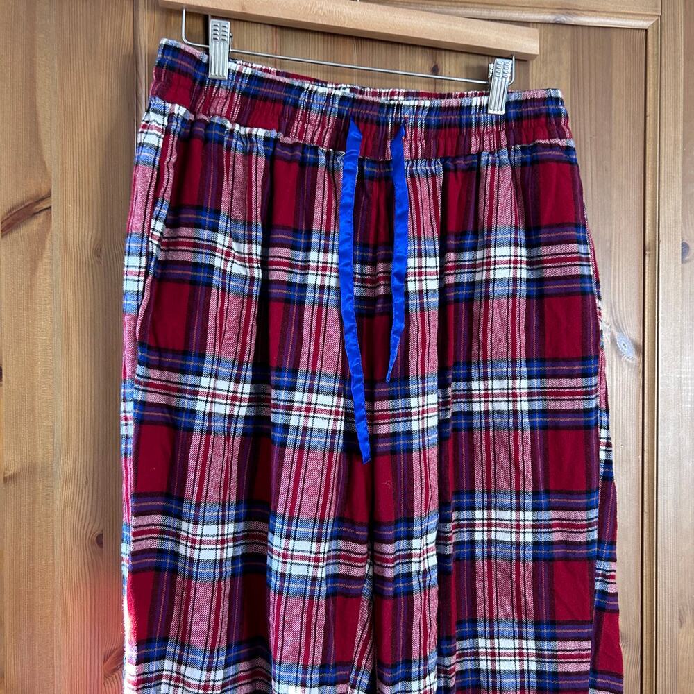 Soft Surroundings Red Plaid Flannel Pajama Set Jolly Good Womens Large Holiday - Picture 9 of 12